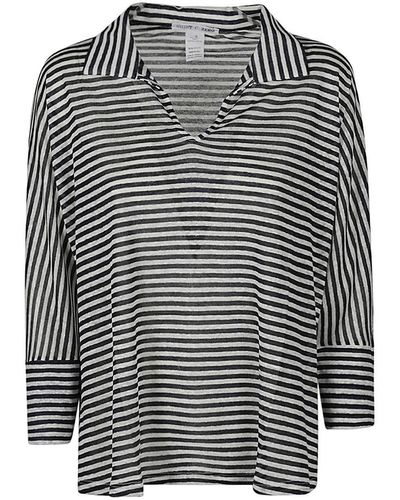 Shirt C-zero Striped Polo Shirt - Black