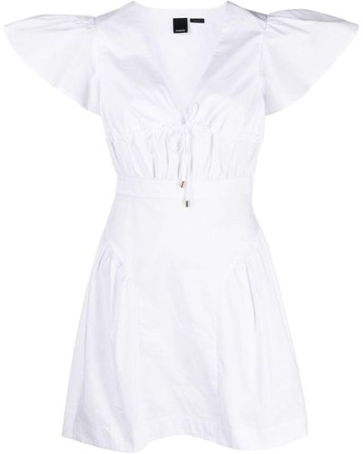 Pinko Cap Sleeve Mini Dress - White