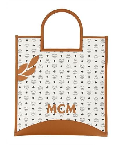 MCM Tote Fold Bag "Aren" Xl - White