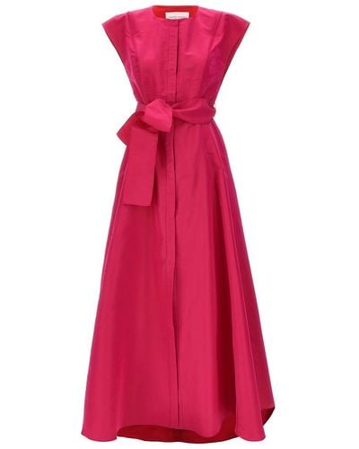 Carolina Herrera Long Bow Dress - Red