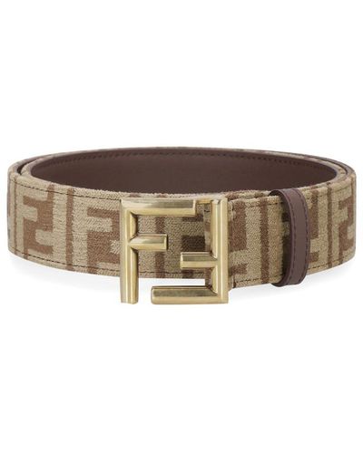 Fendi Fabric Belt With Logo - Brown