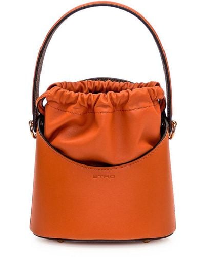 Etro Saturno Mini Bucket Bag - Orange