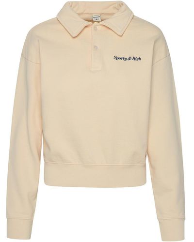 Sporty & Rich Beige Cotton Sweatshirt - Natural