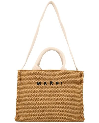 Marni Small Raffia Tote Bag - Natural