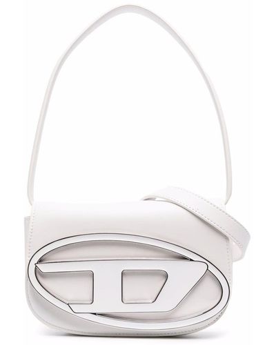 DIESEL Shoulder Bag With Logo Plaque - White