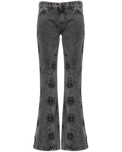 Y. Project Evergreen Hook And Eye Slim Denim Jeans - Grey