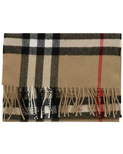 Burberry Check Scarf - Natural