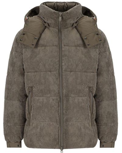 Save The Duck Albus Mud Grey Hooded Padded Jacket
