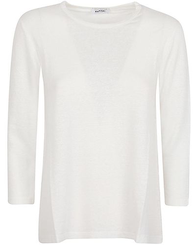 Base London Linen Jersey Long Sleeve T-Shirt - White