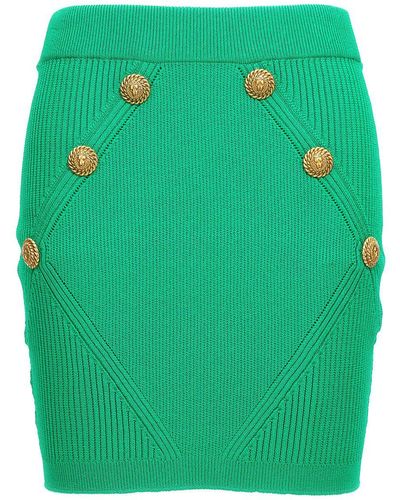 Balmain Knitted Skirt Skirts - Green