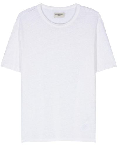 Officine Generale Ss T-Shirt Piece Dyed French Linen - White