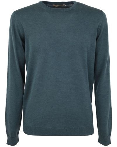 Roberto Collina Long Sleeve Crew Neck Sweater - Blue