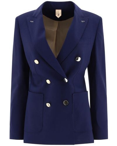 Max Mara Wool And Mohair Double-Breasted Blazer - Blue