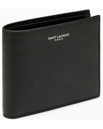 Saint Laurent Bi-Fold Wallet With Logo - Black