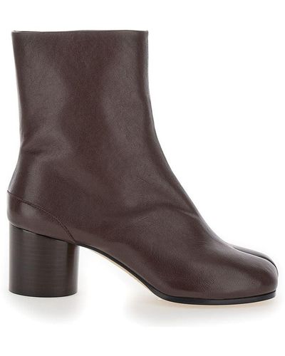 Maison Margiela 'Tabi' Ankle Boots With Pre-Shaped Toe - Brown