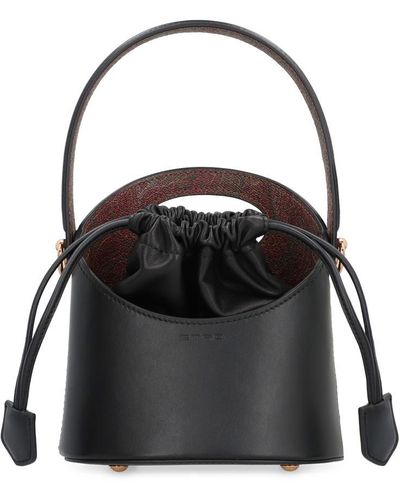 Etro Saturno Mini Bucket Bag - Black