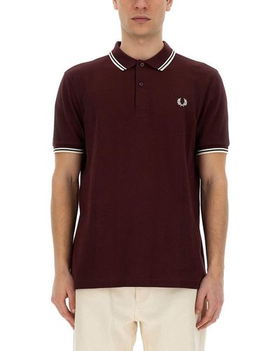 Fred Perry Polo With Logo - Red