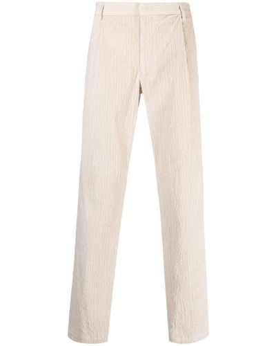Emporio Armani Straight-leg Corduroy Trousers - Natural