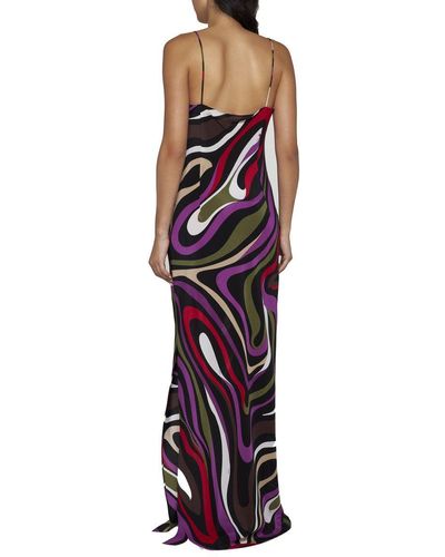 Emilio Pucci Printed Silk Long Dress - Multicolor