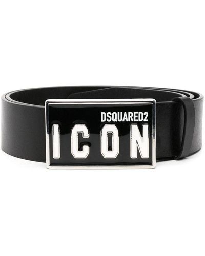 DSquared² Icon Plaque Belt - Black