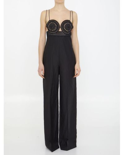 Stella McCartney Broderie Anglaise Bustier Jumpsuit - Blue