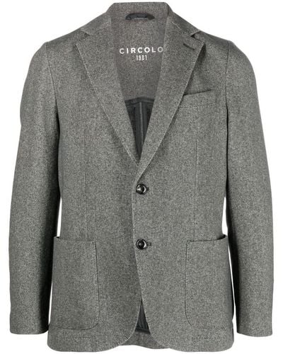 Circolo 1901 Single-breasted Cotton Jacket - Grey