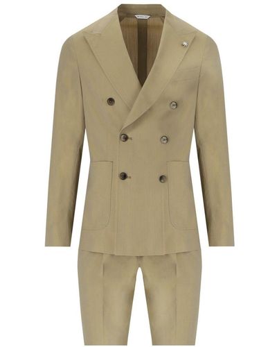 Manuel Ritz Double-Breasted Suit - Natural