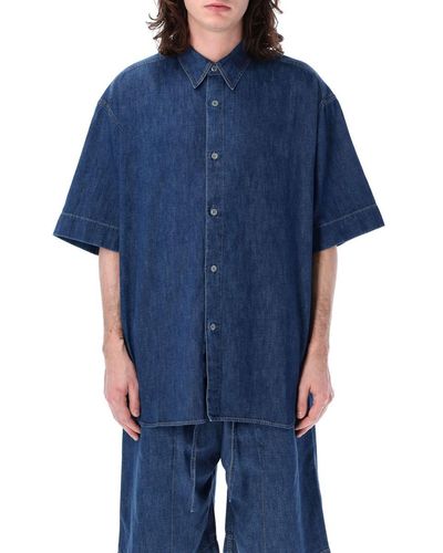Studio Nicholson Sorono Short Sleeves Shirt - Blue