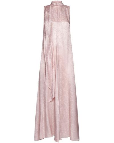 Forte Forte Microdamier Silk-blend Long Dress - Pink