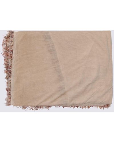 Faliero Sarti Beige Modal And Cotton Blend Scarf - Natural