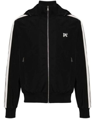 Palm Angels Pa-monogram Hooded Jacket - Black