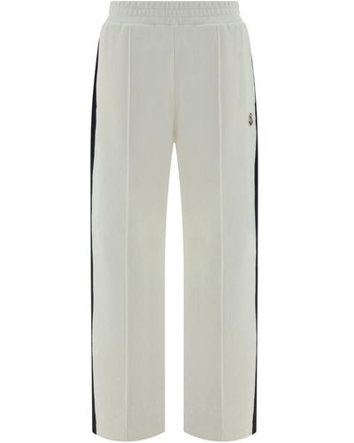 Moncler Ivory Cotton Blend Trousers - Grey