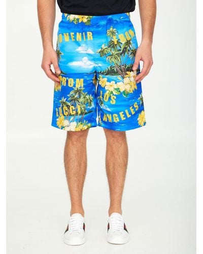 Gucci Printed Nylon Swim Shorts - Blue