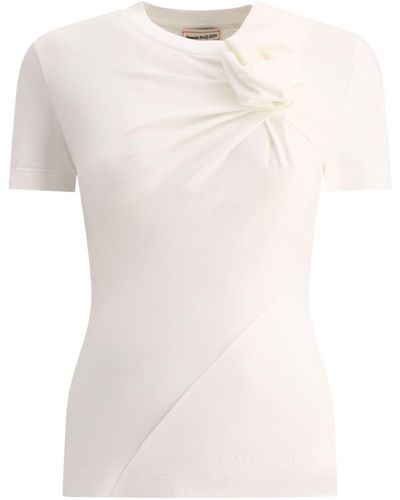Alexander McQueen T-shirt With 3d Flower - White