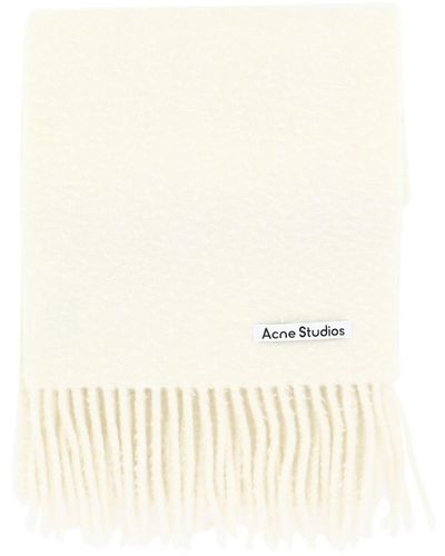 Acne Studios Fringed Wool Scarf - Natural