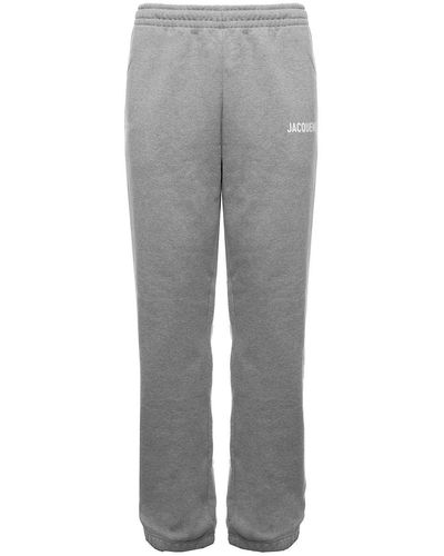 Jacquemus Logo-print Organic Cotton Track Pants - Grey