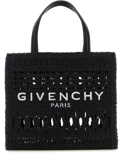 Givenchy Braided Raffia Mini G-Tote Bag - Black