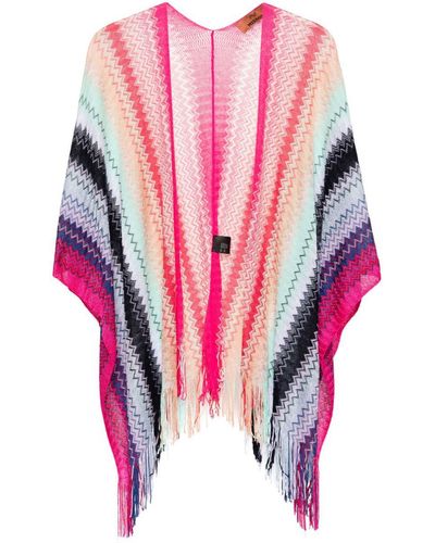 Missoni Fringed Poncho - Pink