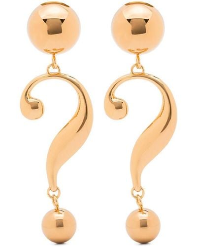 Moschino Question Mark-shaped Clip-on Earrings - Metallic