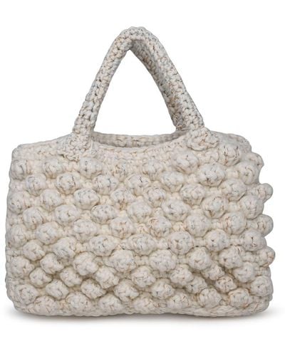Chica Avril White Fabric Shopping Bag - Natural