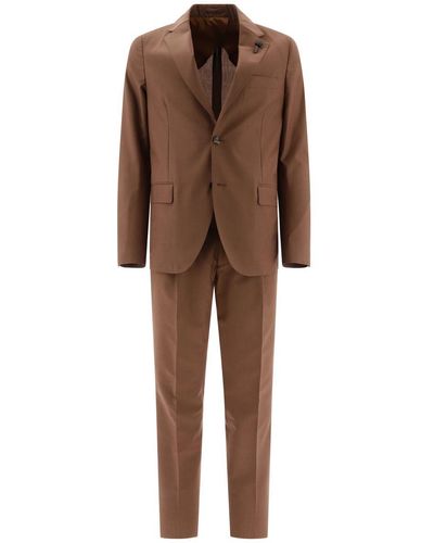 Lardini Wool Blend Single-Breasted Suit - Brown