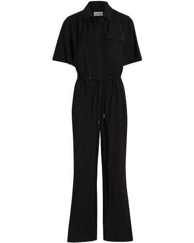 Calvin Klein Viscose Nylon Blend Jumpsuit - Black