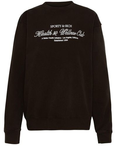 Sporty & Rich Cotton Sweatshirt - Black