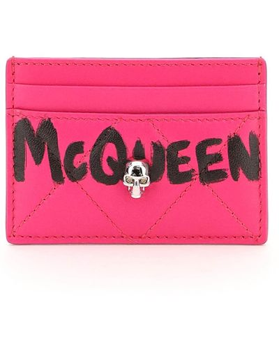 Alexander McQueen Graffiti Logo Cardholder - Pink