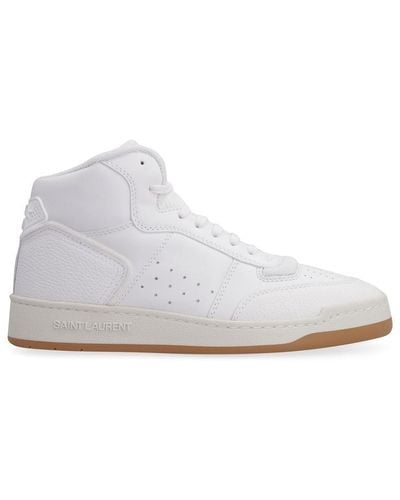 Saint Laurent Sl/80 Leather High-top Trainers - White