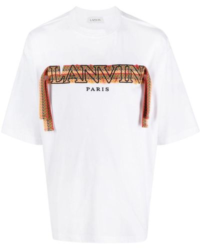 Lanvin Curb Embroidered Cotton T-shirt - White