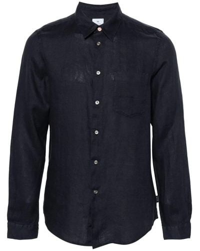 PS by Paul Smith Patch-pocket Linen Shirt - Blue