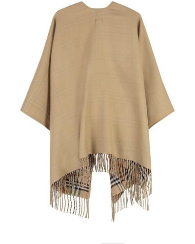 Burberry Wool Reversible Cape - Natural