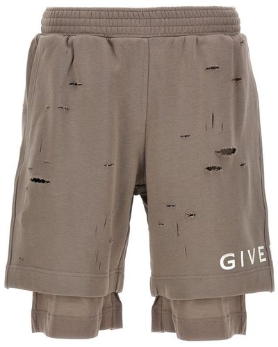 Givenchy Destroyed Effect Bermuda Shorts Bermuda, Short - Gray