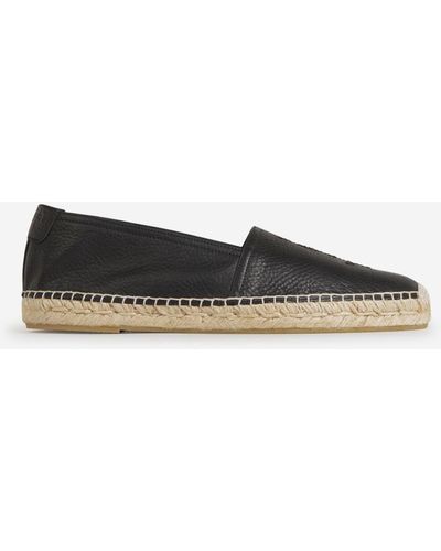 Saint Laurent Toscano Volanato Leather Espadrilles - White